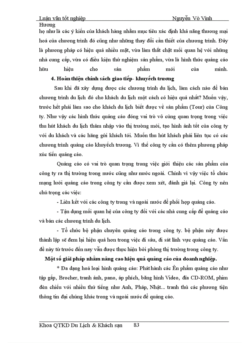 image for page Áp dụng Makerting - Mix trong hoạt động kinh doanh lữ hành tại Công ty Điều hành Hướng dẫn du lịch Vinatour