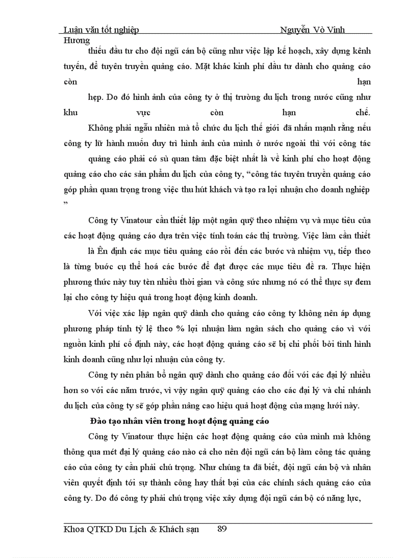 image for page Áp dụng Makerting - Mix trong hoạt động kinh doanh lữ hành tại Công ty Điều hành Hướng dẫn du lịch Vinatour