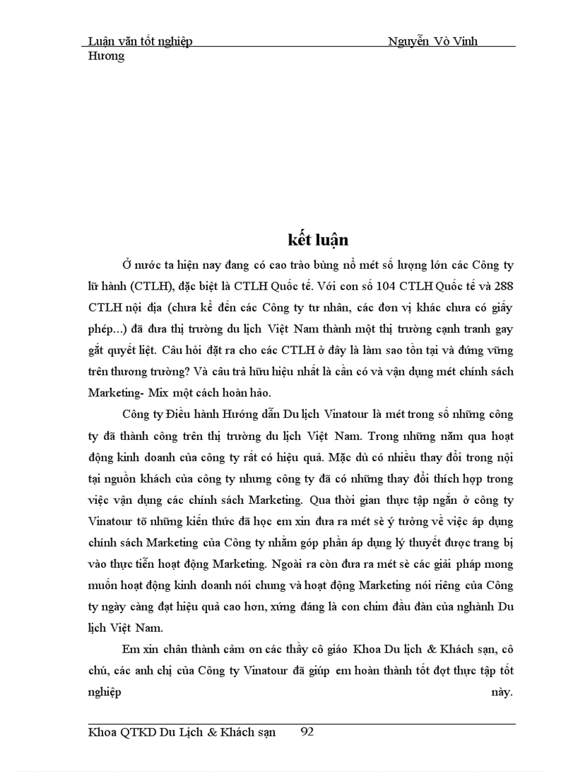 image for page Áp dụng Makerting - Mix trong hoạt động kinh doanh lữ hành tại Công ty Điều hành Hướng dẫn du lịch Vinatour