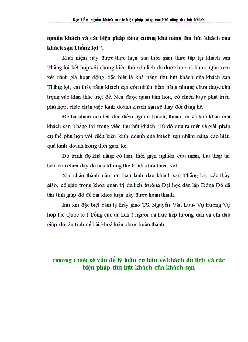 image for page Đặc điểm nguồn khách và các biện pháp nâng cao khả năng thu hút khách của khách sạn Thắng lợi