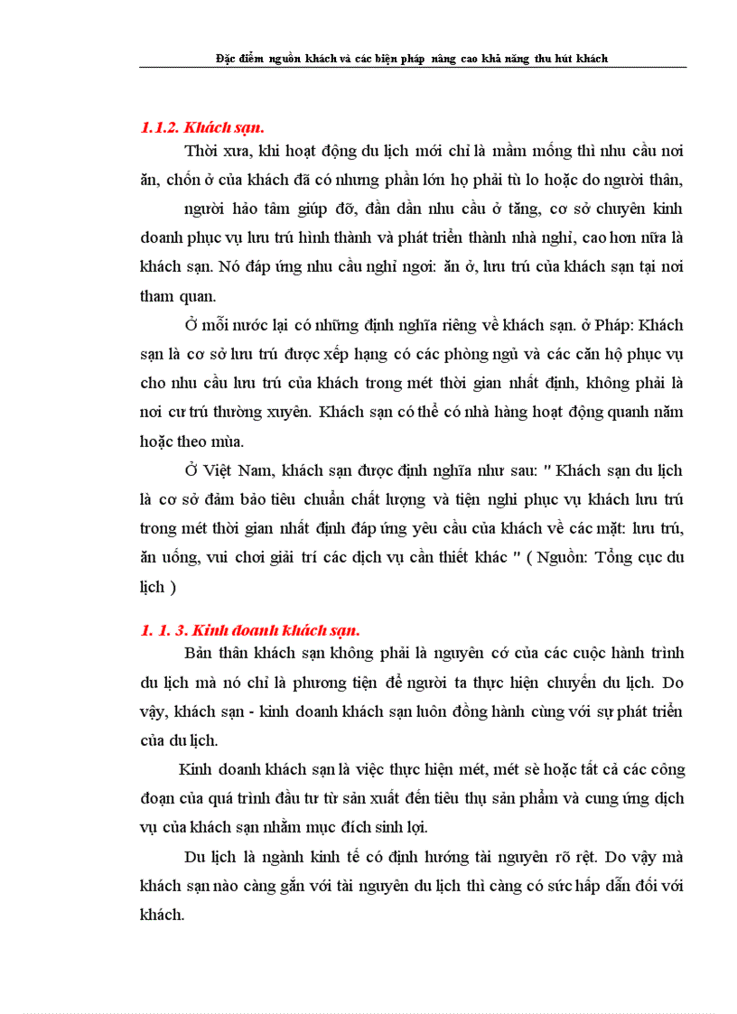 image for page Đặc điểm nguồn khách và các biện pháp nâng cao khả năng thu hút khách của khách sạn Thắng lợi
