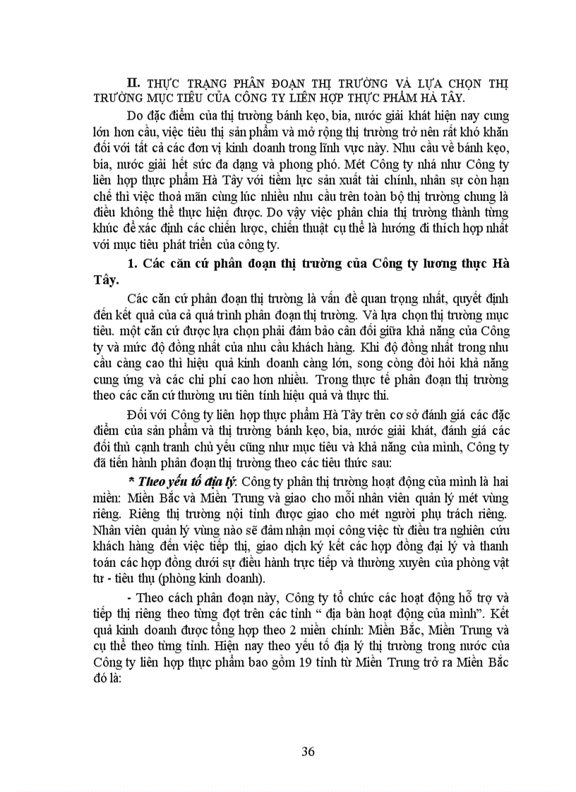 image for page Thực trạng phân đoạn thị trường và lựa chọn thị trường mục tiêu của Công ty liên hợp thực phẩm Hà Tây