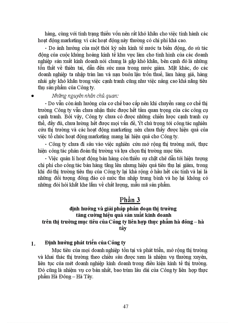 image for page Thực trạng phân đoạn thị trường và lựa chọn thị trường mục tiêu của Công ty liên hợp thực phẩm Hà Tây