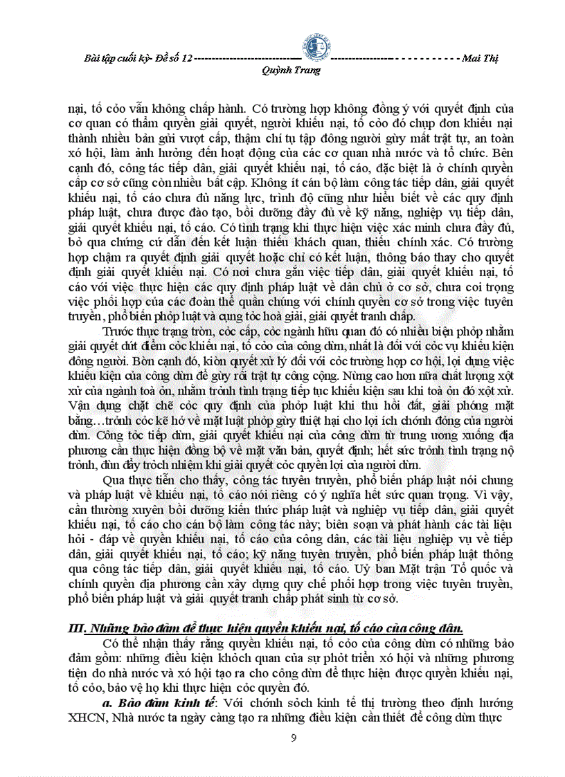 image for page Vấn đề khiếu nại, tố cáo của công dân và công tác giải quyết khiếu nại, tố cáo của các cơ quan Nhà nước ở nước ta hiện nay.