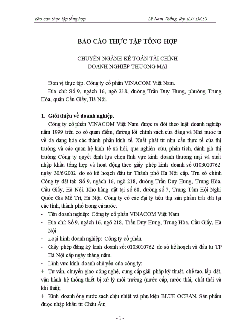 image for page Phân tích thống kê doanh thu của của Công ty cổ phần VINACOM Việt Nam