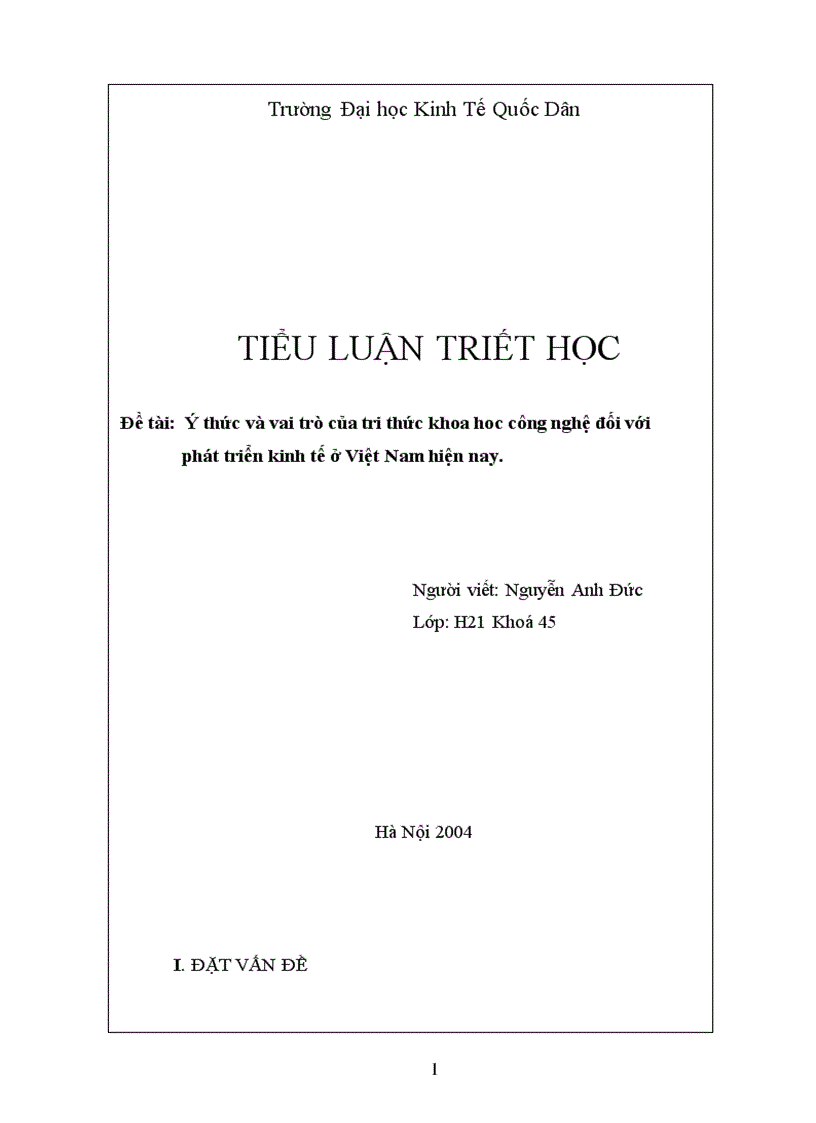 image for page Ýthức và vai trò của tri thức khoa học công nghệ đối với việc phát triển kinh tế của Việt Nam hiện nay