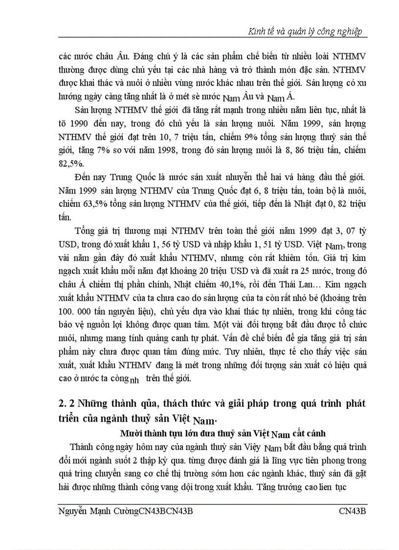 image for page Nâng cao sức cạnh tranh của hàng thuỷ sản Việt Nam trong bối cảnh hội nhập kinh tế quốc tế