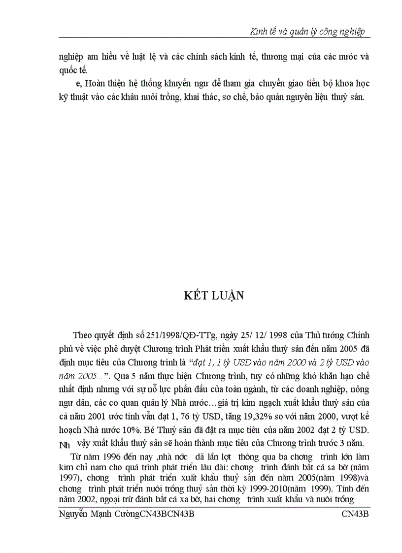 image for page Nâng cao sức cạnh tranh của hàng thuỷ sản Việt Nam trong bối cảnh hội nhập kinh tế quốc tế