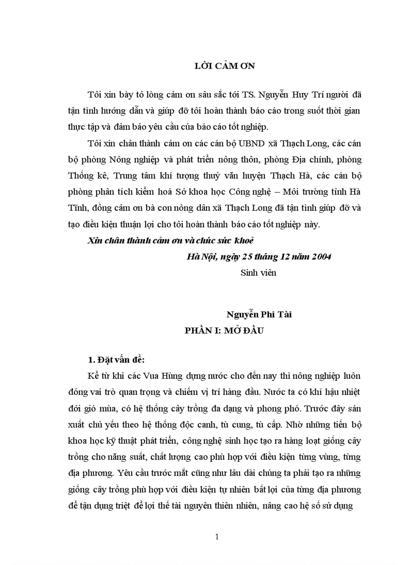 image for page Nghiên cứu một số giải pháp góp phần chuyển dịch cây trồng trên cơ sở nâng cao hiệu quả sử dụng đất tại xã Thạch Long – Thạch Hà - Hà Tĩnh