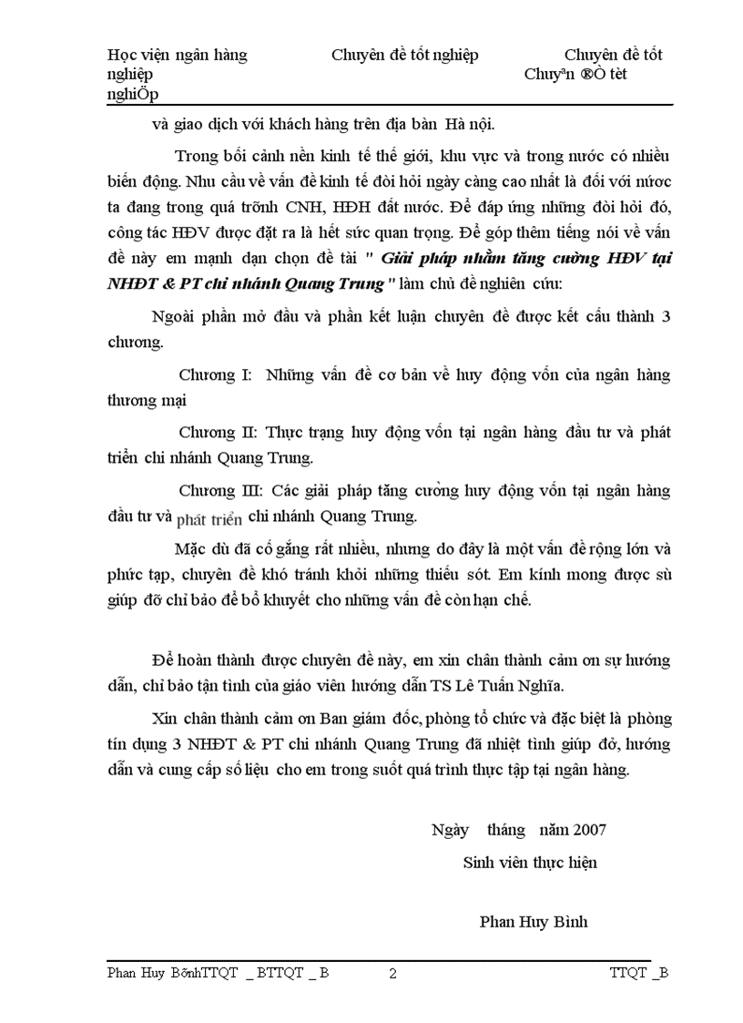 image for page Giải pháp nhằm tăng cường HĐV tại NHĐT&PT chi nhánh Quang Trung