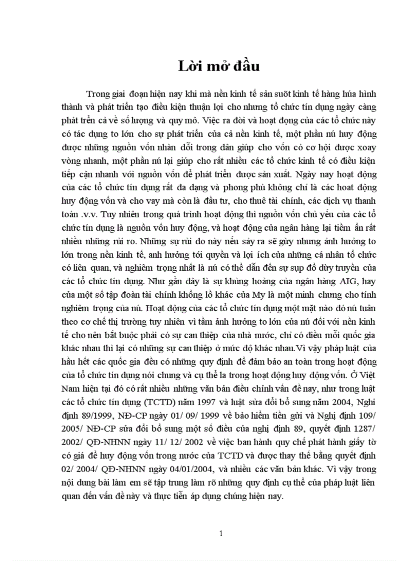 image for page Quy định về đảm bảo an toàn trong hoạt động huy động vốn của các TCTD