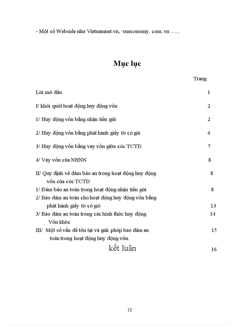 image for page Quy định về đảm bảo an toàn trong hoạt động huy động vốn của các TCTD