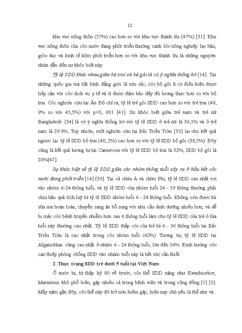 image for page Tổng quan thực trạng SDD trẻ dưới 5 tuổi tại các nước đang phát triển và Việt Nam