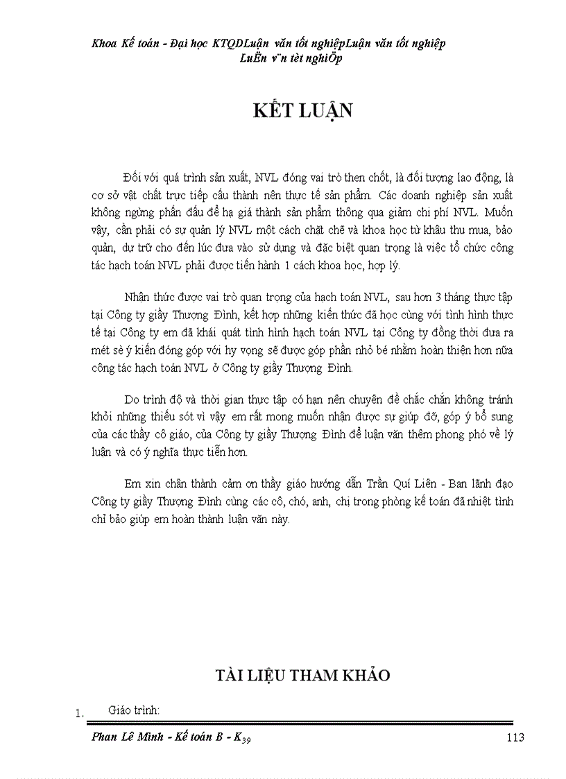 image for page Hạch toán nguyên vật liệu tại công ty giầy Thượng đình -Hà Nội