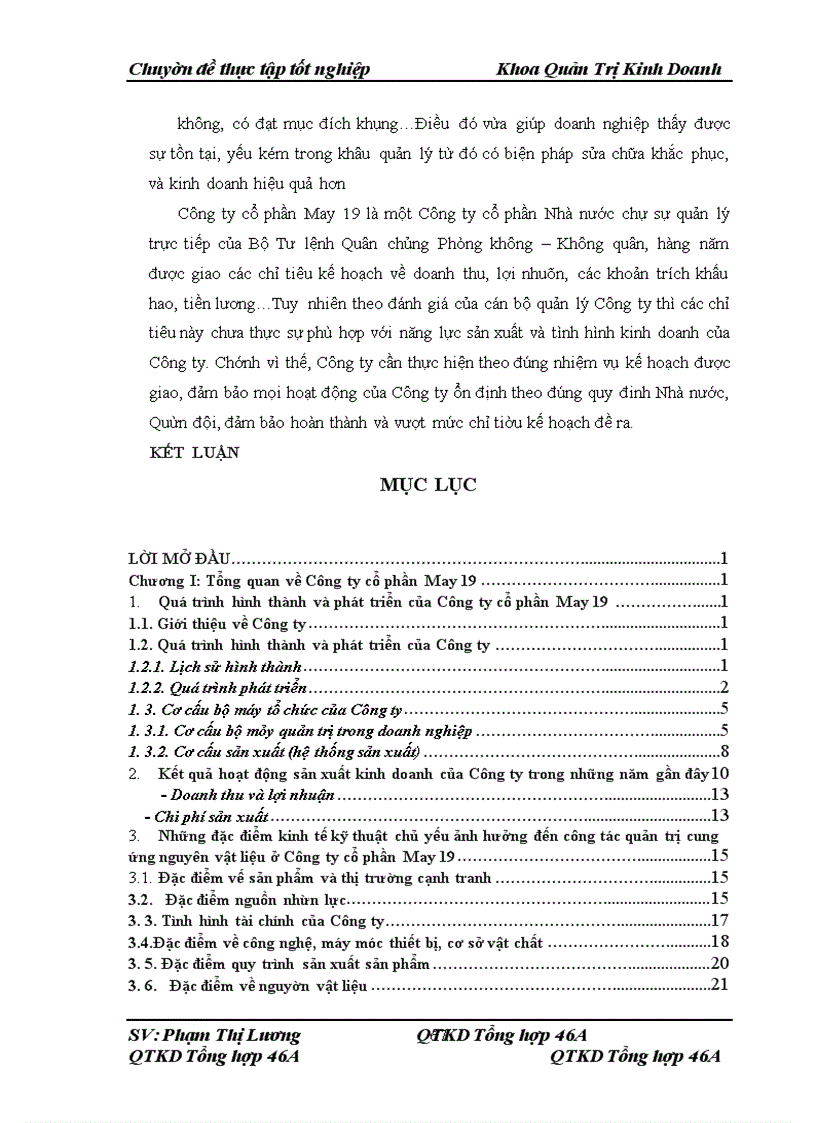 image for page Thực trạng công tác quản trị cung ứng nguyên vật liệu ở Công ty cổ phần May 19