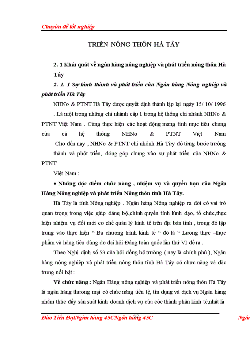 image for page GiảI pháp mở rộng cho vay đối với doanh nghiệp vừa và nhỏ tại Ngân hàng nông Nghiệp và phát triển nông thôn Hà Tây