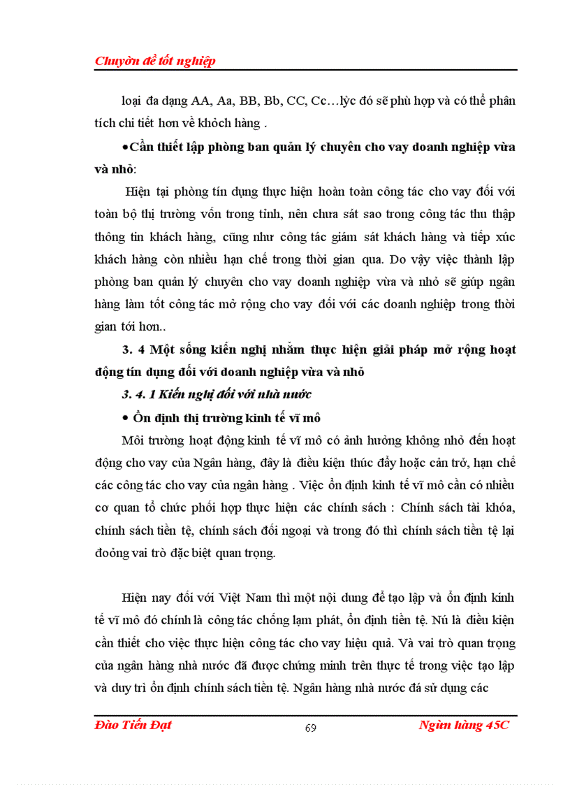 image for page GiảI pháp mở rộng cho vay đối với doanh nghiệp vừa và nhỏ tại Ngân hàng nông Nghiệp và phát triển nông thôn Hà Tây