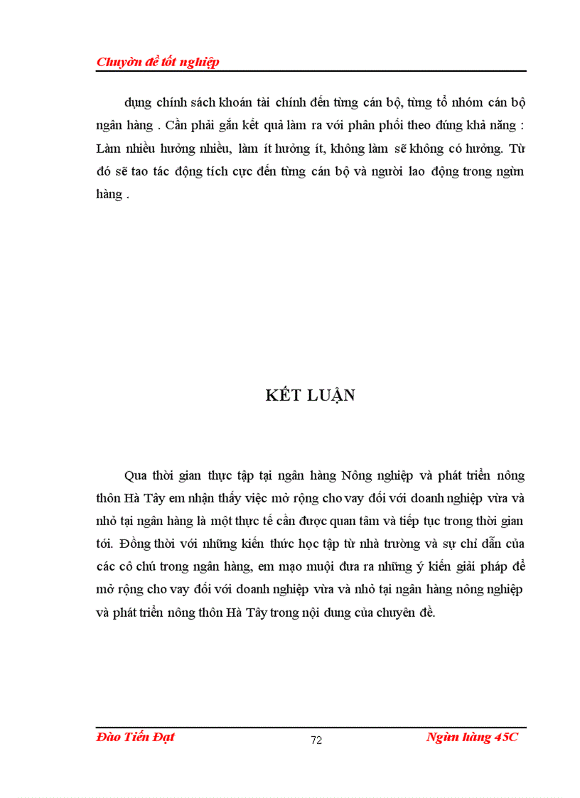 image for page GiảI pháp mở rộng cho vay đối với doanh nghiệp vừa và nhỏ tại Ngân hàng nông Nghiệp và phát triển nông thôn Hà Tây