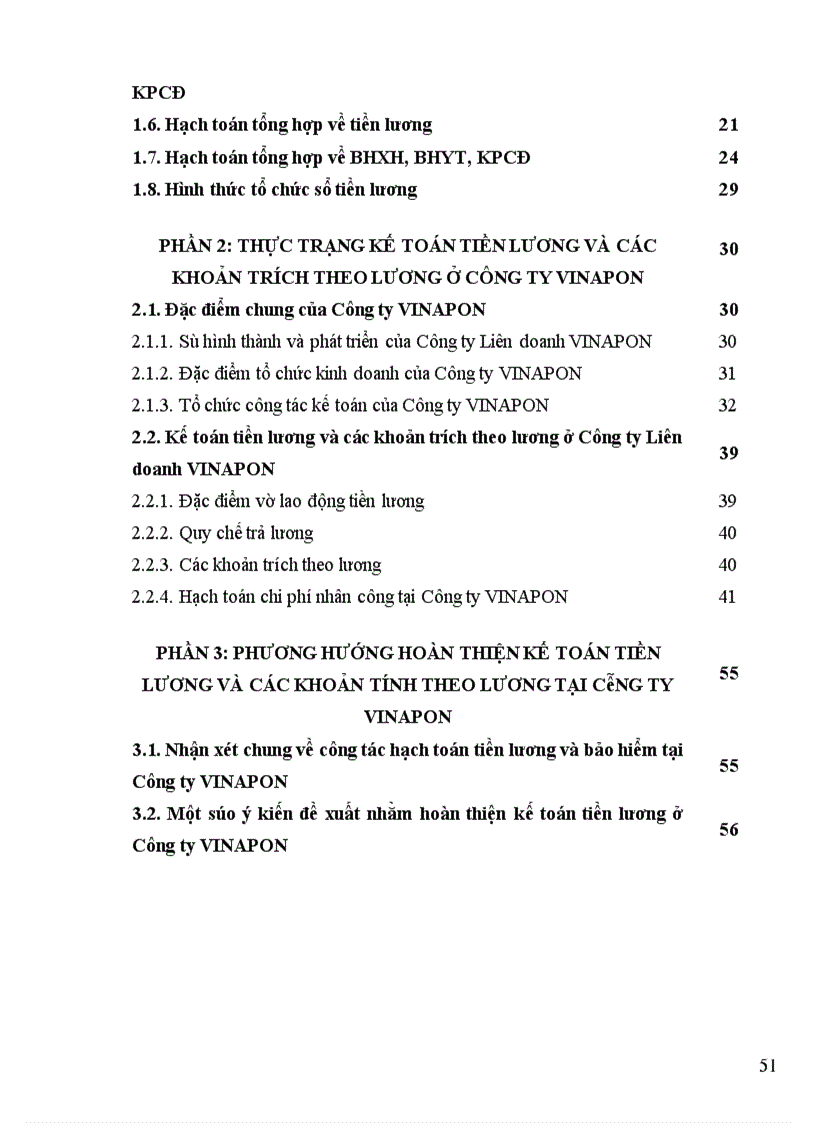 image for page Thực trạng kế toán tiền lương và các khoản trích theo lương ở Công ty Vinapon.