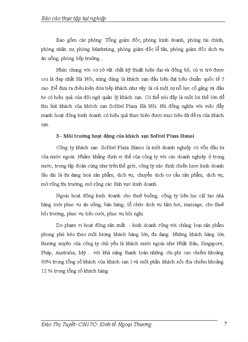 image for page Thực trạng kinh doanh lưu trú của khách sạn Sofitel Plaza Hanoi