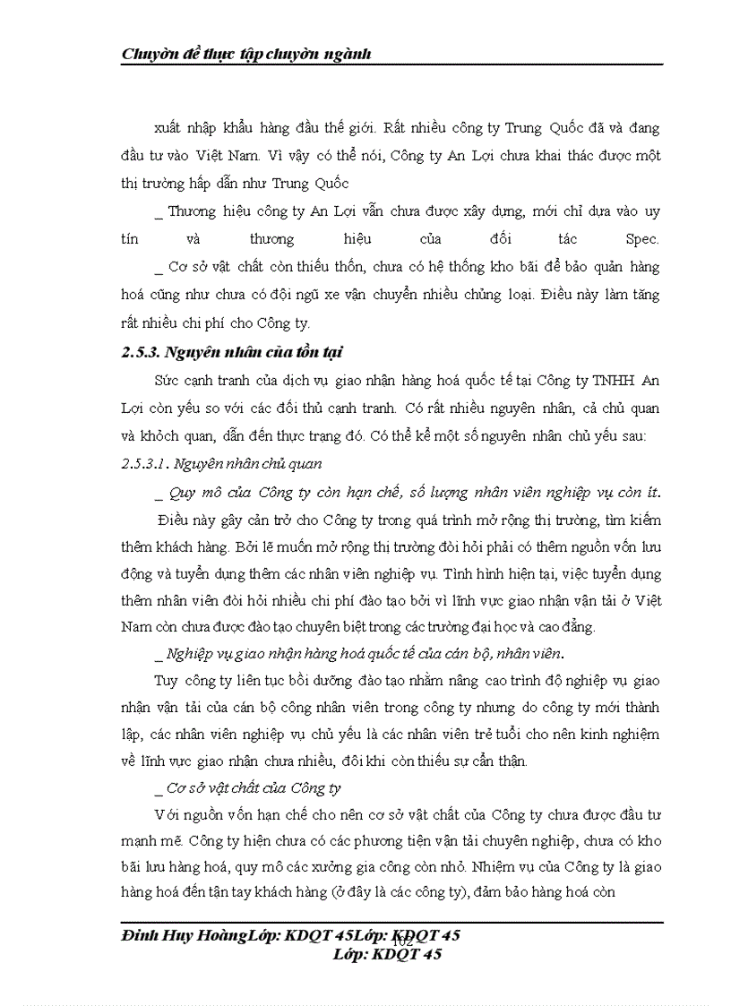 image for page Phát hiện các nguyên nhân làm hạn chế sức cạnh tranh của dịch vụ giao nhận hàng hoá quốc tế tại Công ty TNHH An Lợi và đề xuất các giải pháp giải quyết nhằm tăng sức cạnh tranh của dịch vụ này tại Công ty An Lợi