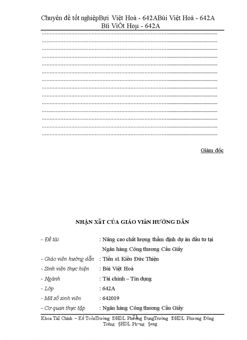 image for page Nâng cao chất lượng thẩm định dự án đầu tư tại Ngân hàng Công thương Cầu Giấy