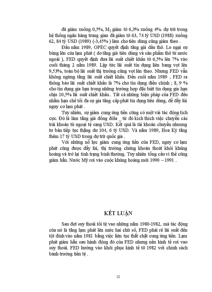 image for page Sơ lược về sự điều tiết của ngân hàng trung ương Hoa Kỳ đối với nền kinh tế trong thời kỳ 1980 - 1982