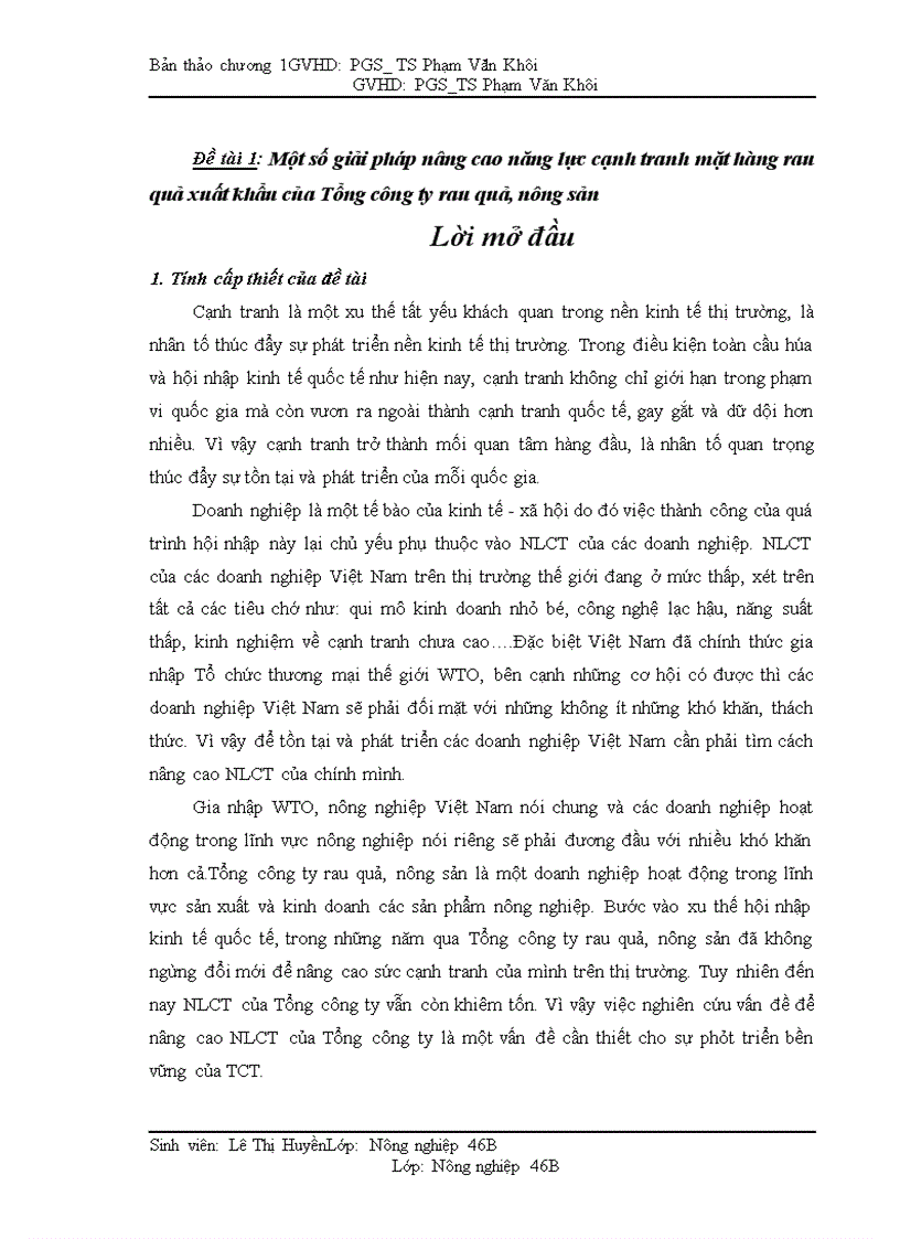 image for page Một số giải pháp nâng cao năng lực cạnh tranh mặt hàng rau quả xuất khẩu của Tổng công ty rau quả, nông sản