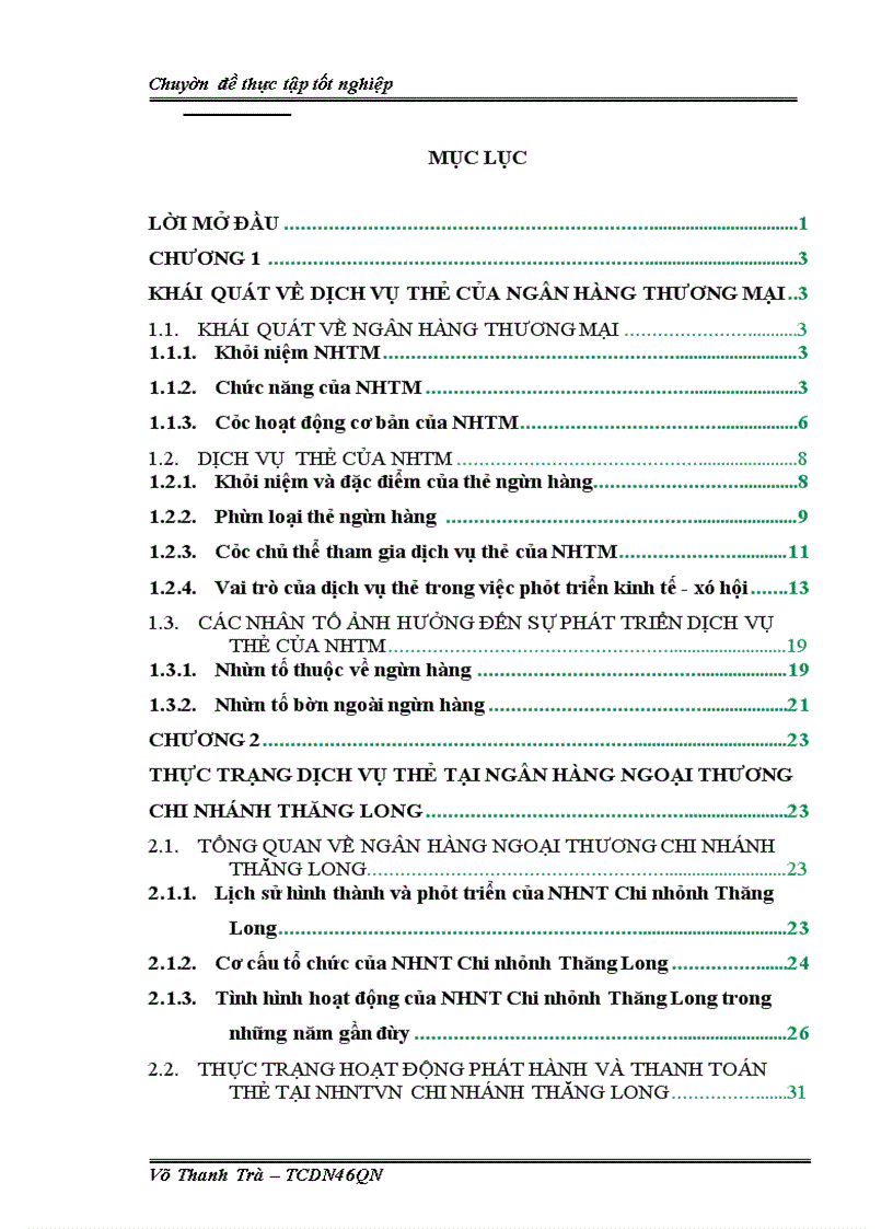 image for page Phát triển dịch vụ thẻ tại Ngân hàng Ngoại thương Chi nhánh Thăng Long