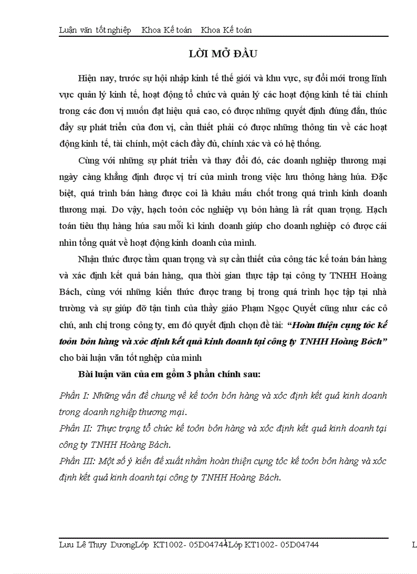 image for page Hoàn thiện công tác kế toán bán hàng và xác định kết quả kinh doanh tại công ty TNHH Hoàng Bách