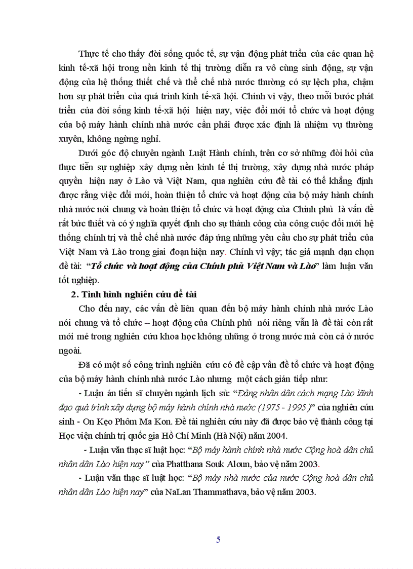 image for page Tổ chức và hoạt động của Chính phủ Việt Nam và Lào