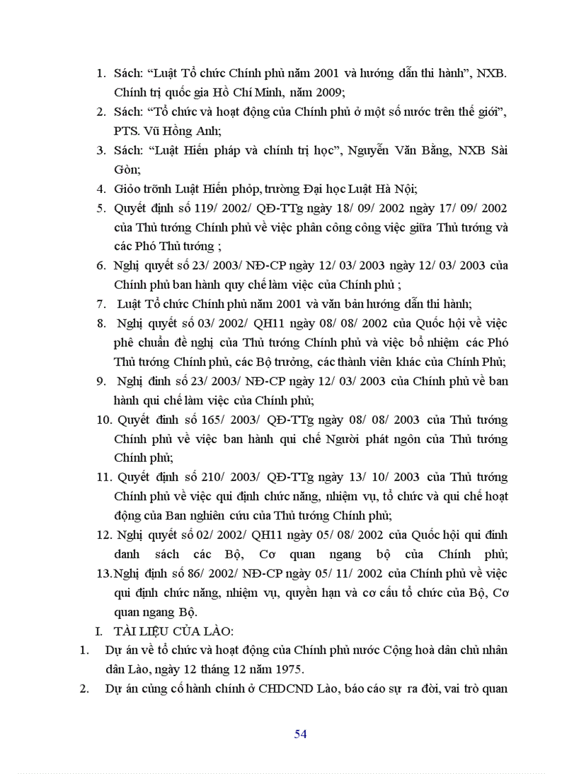 image for page Tổ chức và hoạt động của Chính phủ Việt Nam và Lào