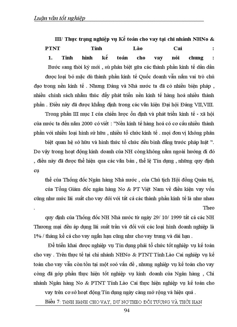 image for page Một số giải pháp nhằm hoàn thiện nghiệp vụ kế toán cho vay tại Ngân hàng Nông nghiệp và phát triển nông thôn tỉnh Lào cai