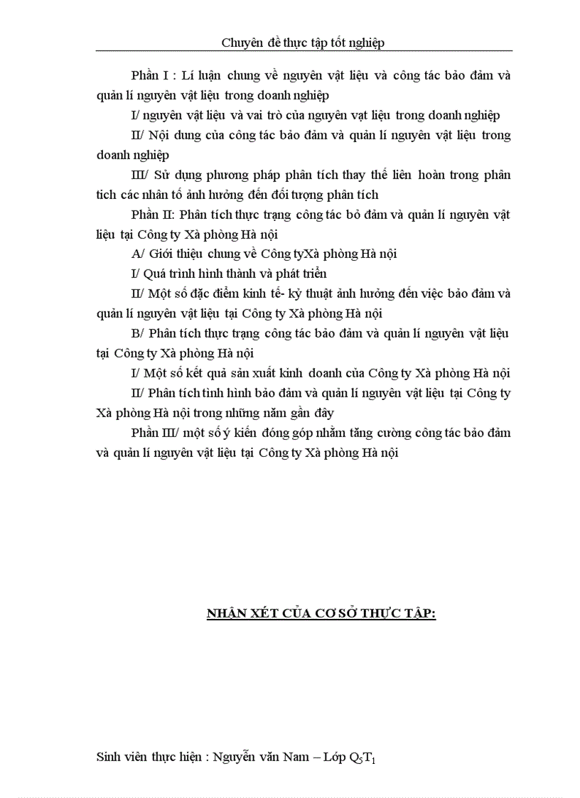 image for page Một số phương hướng và biện pháp nhằm tăng cường công tác bảo đảm và quản lí nguyên vật liệu tại Công ty Xà phòng Hà Nội