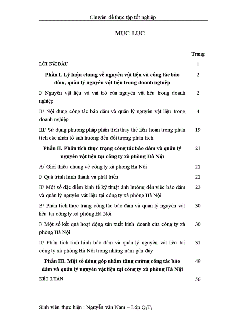 image for page Một số phương hướng và biện pháp nhằm tăng cường công tác bảo đảm và quản lí nguyên vật liệu tại Công ty Xà phòng Hà Nội