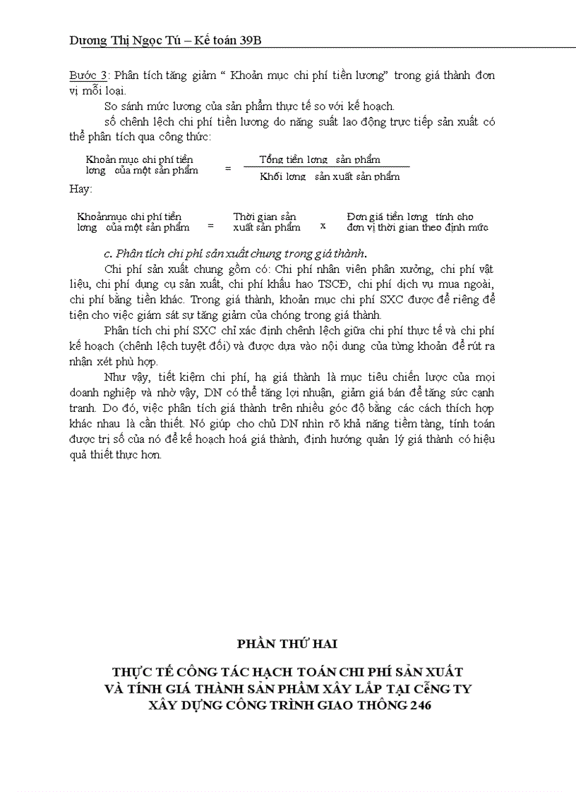 image for page Hạch toán chi phí sản xuất và tính giá thành sản phẩm với việc tăng cường công tác quản trị Doanh nghiệp tại Công ty XDCTGT 246