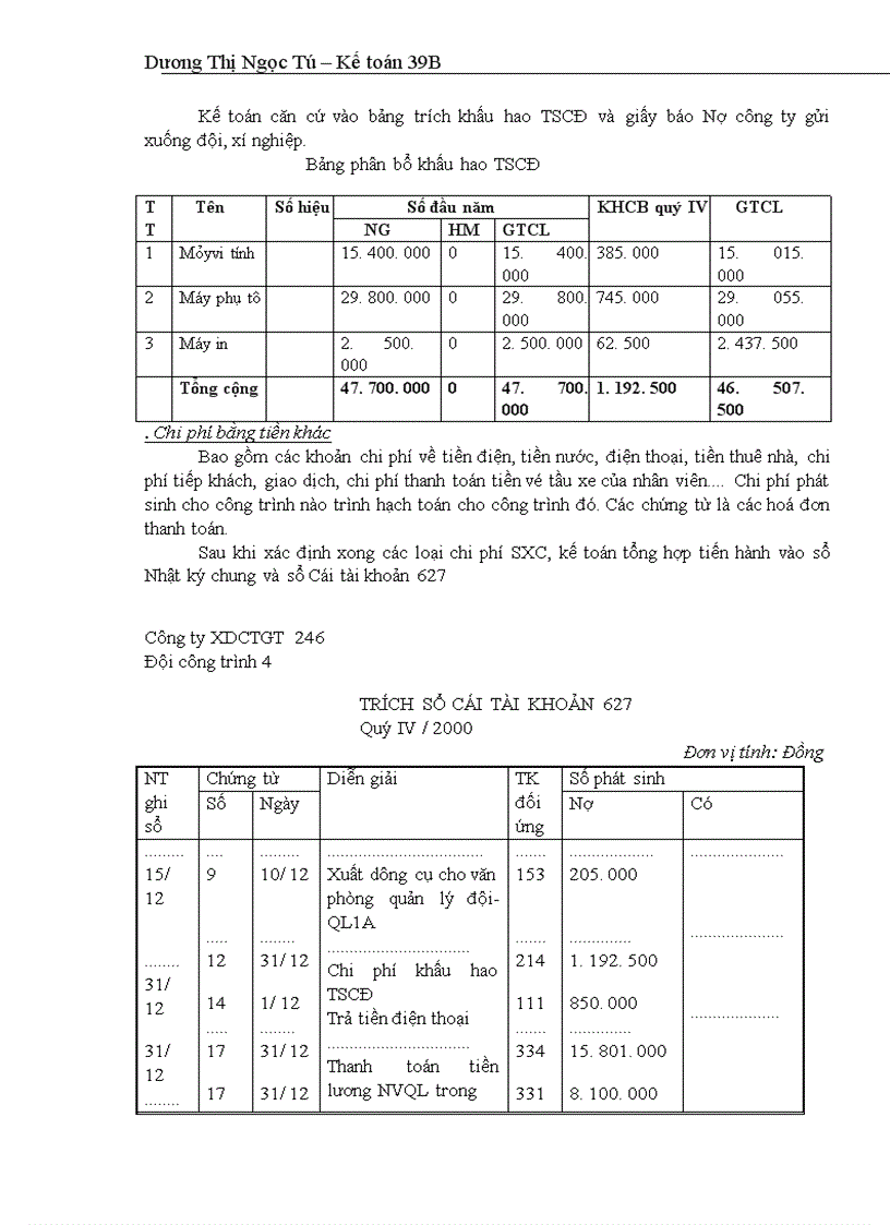 image for page Hạch toán chi phí sản xuất và tính giá thành sản phẩm với việc tăng cường công tác quản trị Doanh nghiệp tại Công ty XDCTGT 246