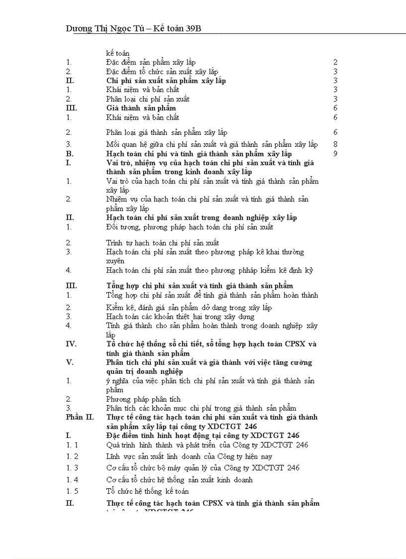 image for page Hạch toán chi phí sản xuất và tính giá thành sản phẩm với việc tăng cường công tác quản trị Doanh nghiệp tại Công ty XDCTGT 246