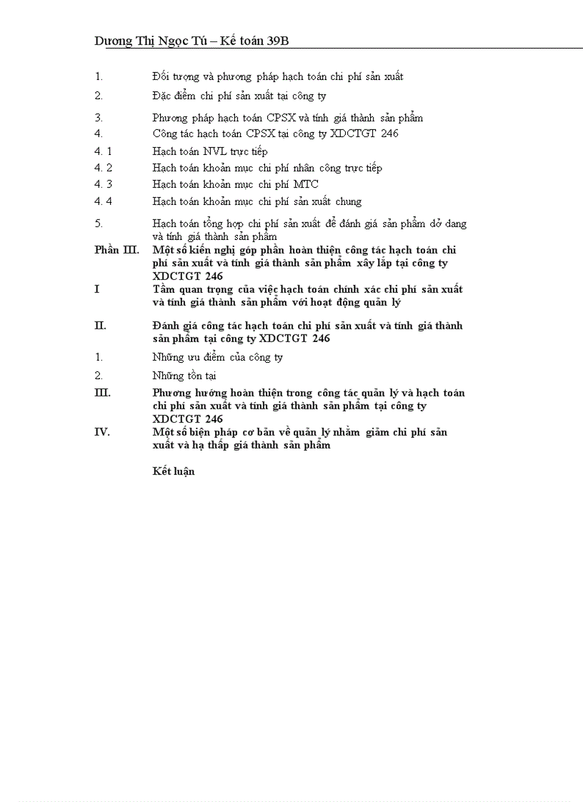 image for page Hạch toán chi phí sản xuất và tính giá thành sản phẩm với việc tăng cường công tác quản trị Doanh nghiệp tại Công ty XDCTGT 246