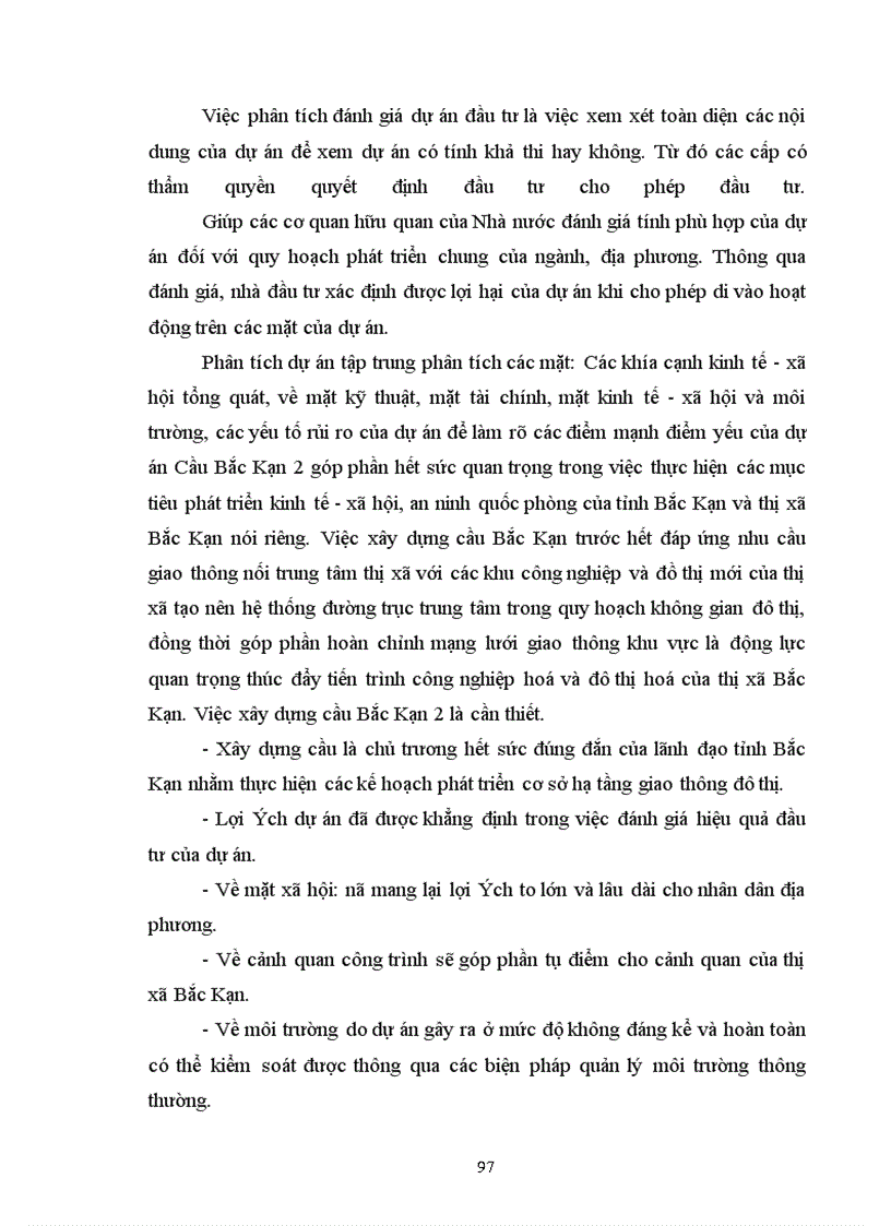 image for page Phân tích đánh giá dự án đầu tư cầu Bắc Kạn 2