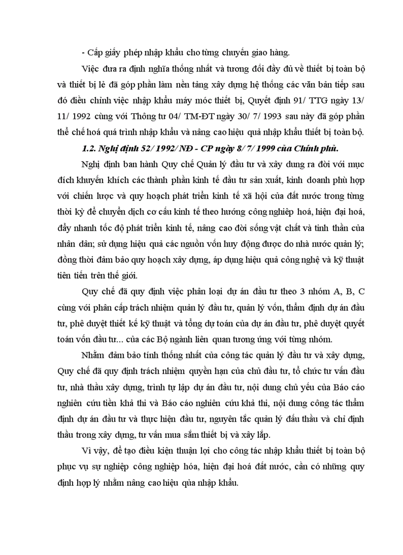 image for page Hoạt động nhập khẩu thiết bị toàn bộ