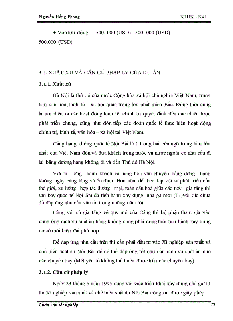 image for page Thiết kế phương án đầu tư mở rộng Công ty cung ứng suất ăn hàng không Nội Bài