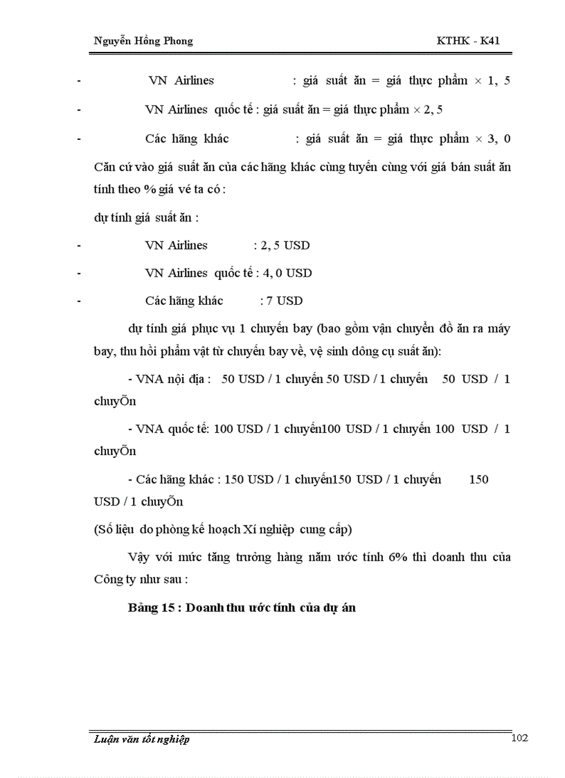 image for page Thiết kế phương án đầu tư mở rộng Công ty cung ứng suất ăn hàng không Nội Bài