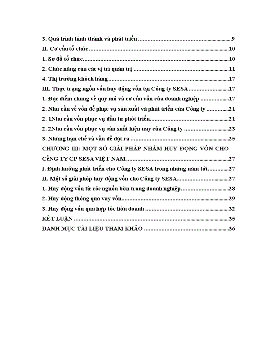 image for page Những biện pháp nâng cao khả năng huy động vốn để phát triển kinh doanh tại Công ty CP SESA Việt Nam