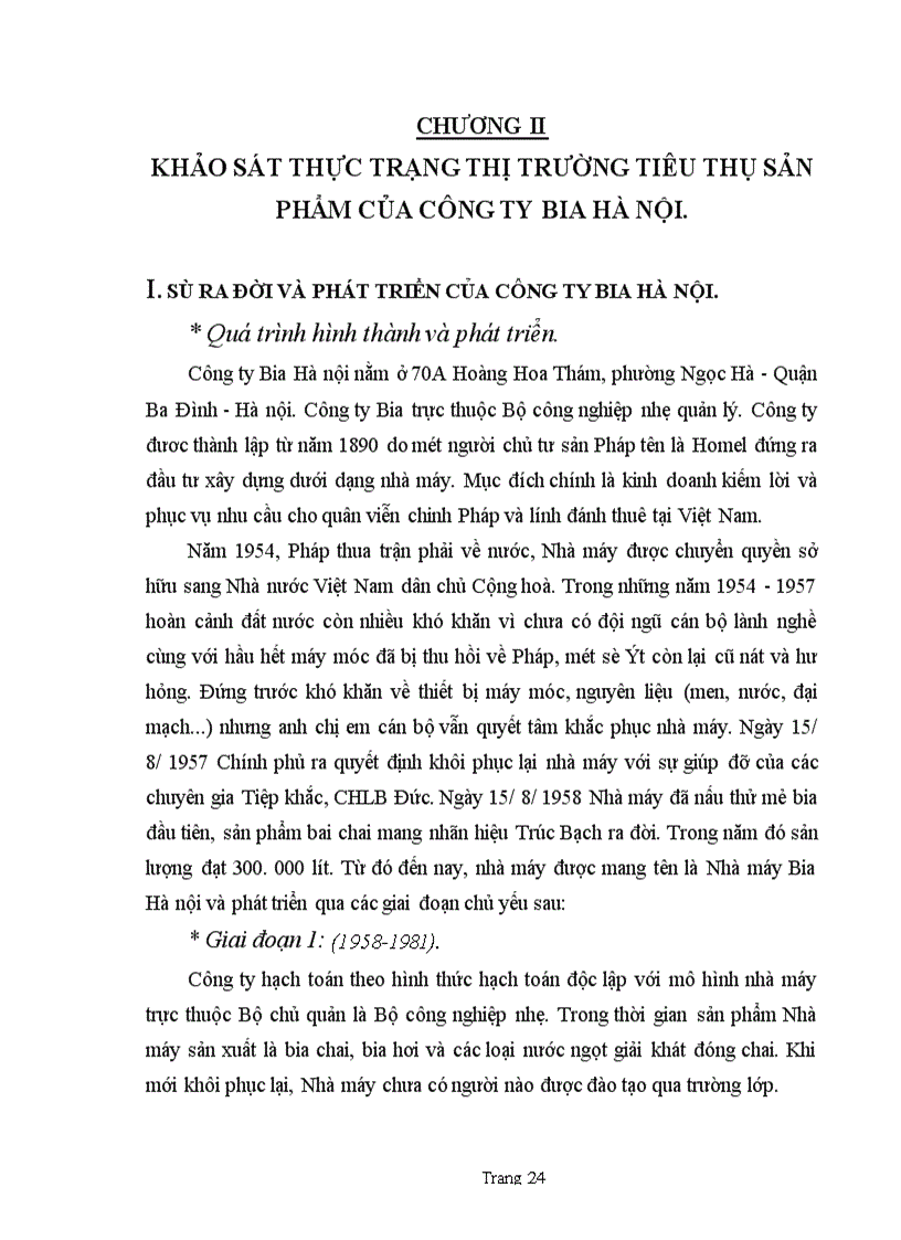 image for page Thị trường tiêu thụ sản phẩm của Công ty Bia Hà nội