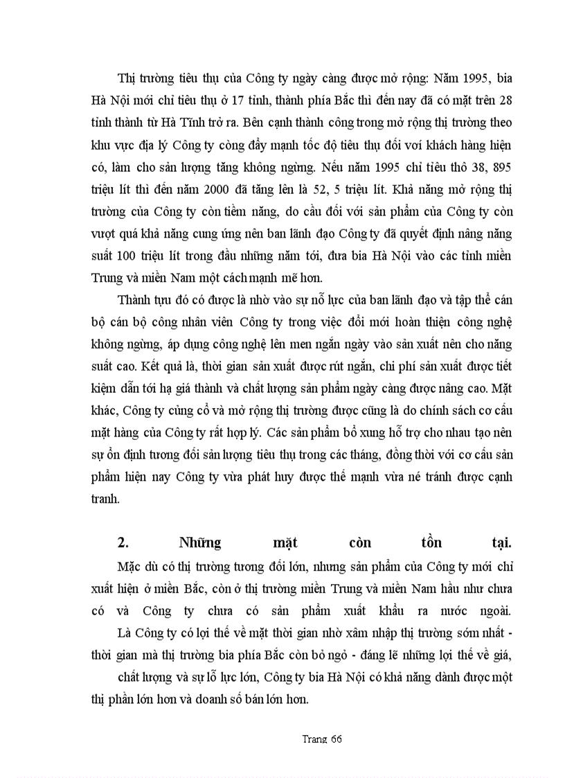 image for page Thị trường tiêu thụ sản phẩm của Công ty Bia Hà nội