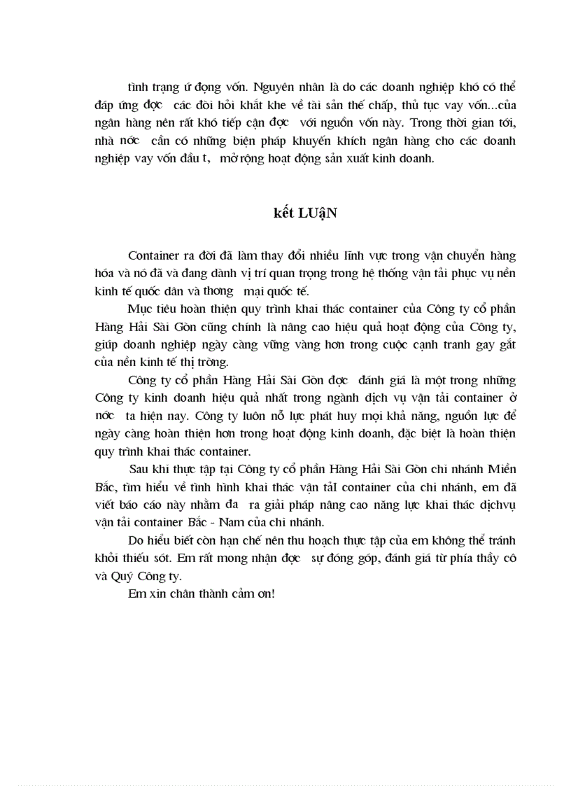 image for page Thực trạng khai thác container của chi nhánh Miền Bắc