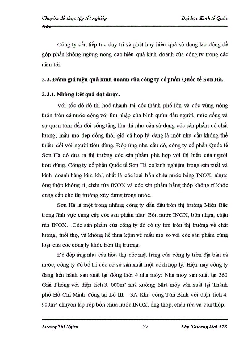 image for page Nâng cao hiệu quả kinh doanh của Công ty cổ phần Quốc tế Sơn Hà