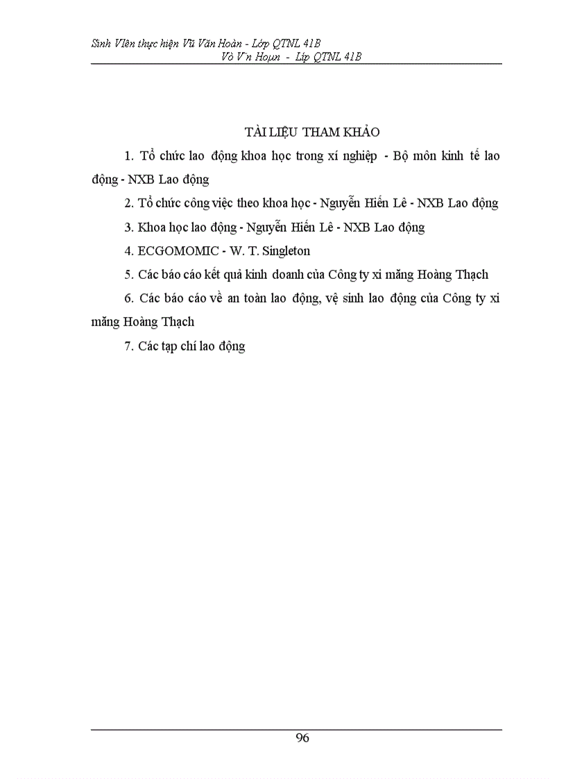 image for page Một vài kiến nghị hoàn thiện điều kiện lao động, an toàn lao động tại xưởng cơ khí - Công ty xi măng Hoàng Thạch