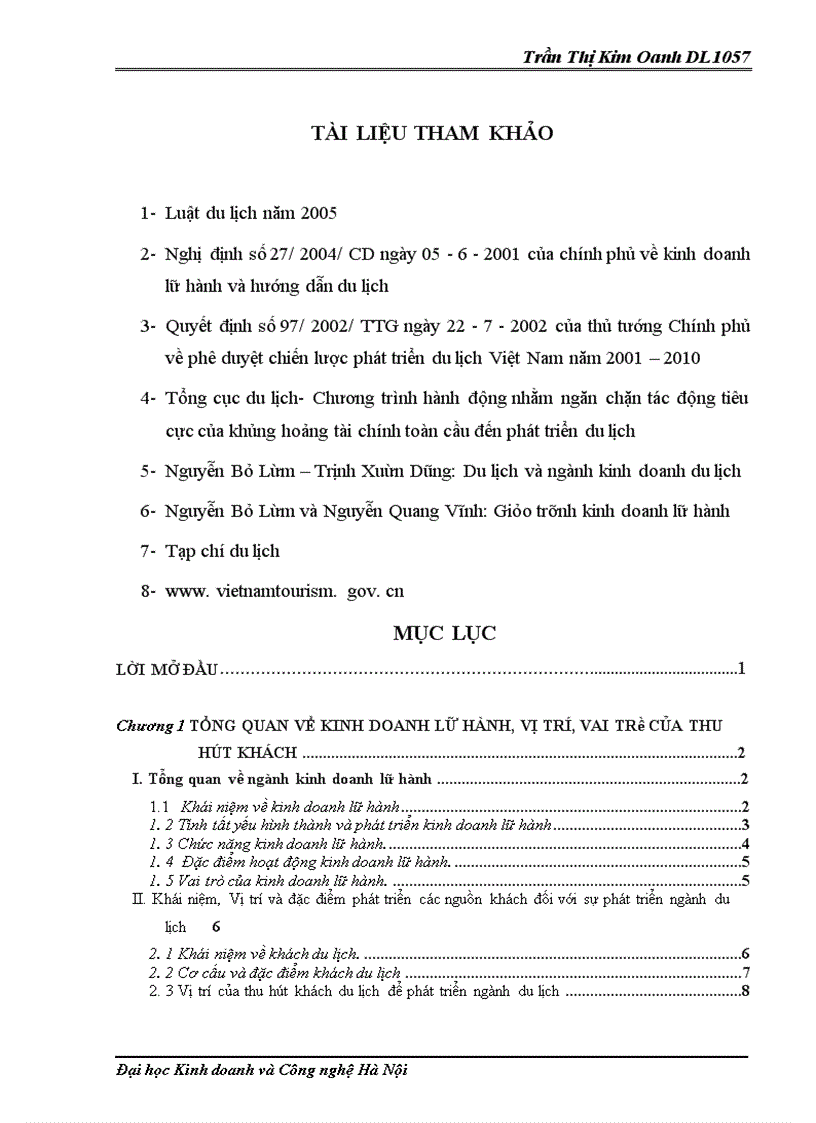 image for page Thực trạng và giải pháp thu hút khách tại công ty trách nhiệm hữu hạn liên hiệp thương mại và tư vấn Quốc tế Việt Minh